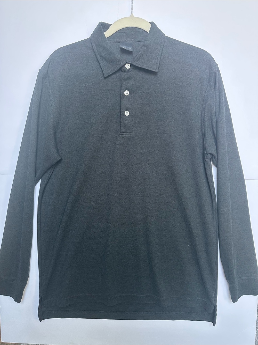 Dunning Golf Men’s Long Sleeve Performance Polo Gray Size M Golf Shirt